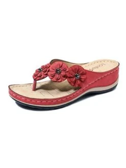 Vintage Floral Casual Wedge Flip-Flops -Zolucky Sales Store dd280cdfa2b64a8b49981f838bf6d710