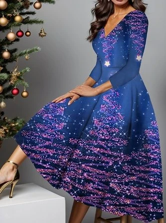 Loose V Neck Casual Dress 6 Loose V Neck Casual Dress - Image 6