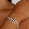 Party Sparkling Rhinestone Metal Cuff Bangle