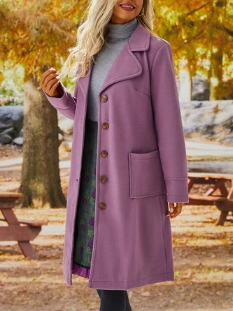 Solid Long Sleeve Cotton-Blend Overcoat 11 Solid Long Sleeve Cotton-Blend Overcoat - Image 11