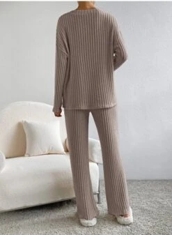 Plain V Neck Long Sleeve Top With Pants Loose Casual Two-Piece Set 29 Plain V Neck Long Sleeve Top With Pants Loose Casual Two-Piece Set -Zolucky Sales Store dd55d6589a9743ba947bef38ff3baa1c