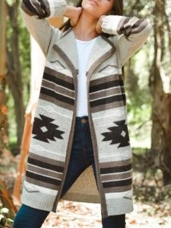 West Styles/Cows Geometric Sweater Coat