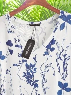 Floral V Neck Short Sleeve Casual Dress -Zolucky Sales Store dd9ffdf9ac3945482ae3136a7ba5d91b