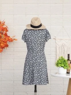 Women Floral Slim Pullover Short Sleeve Summer Dress Boho Dress -Zolucky Sales Store de9fe98bdeac371ac178cb8f9047d9f4