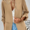 Casual Adjustable Sleeve Plain Blazer