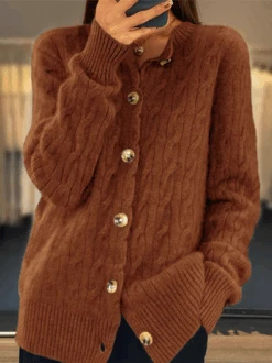 Yarn/Wool Yarn Crew Neck Casual Cardigan 8 Yarn/Wool Yarn Crew Neck Casual Cardigan -Zolucky Sales Store df4aa9fcc2381d103985ded80f620d50