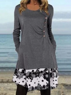 Vintage Long Sleeve Knitting Dress