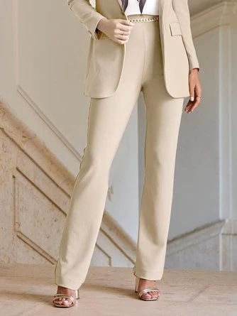 Daily Casual Plain Zipper Commuting Fashion H-Line Long Straight Pants 6 Daily Casual Plain Zipper Commuting Fashion H-Line Long Straight Pants - Image 6