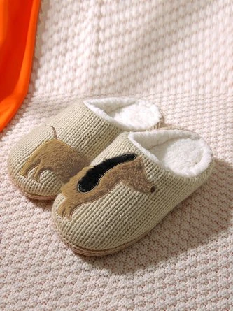 Casual Embroidery Cartoon Animal Fluffy Toe-covered Slippers 1 Casual Embroidery Cartoon Animal Fluffy Toe-covered Slippers