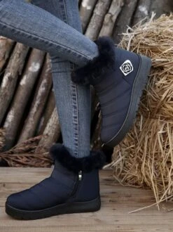 Casual Quilted Winter Furry Lined Boots -Zolucky Sales Store dfdc453d3f347771607884331624d6e1