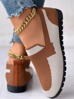 Contrast Stitching Casual All Season Mesh Fabric Shallow Shoes