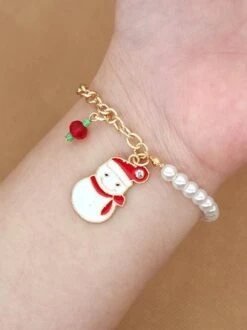 Christmas Cartoon Snowflake Santa Claus Imitation Pearls Bracelets 17 Christmas Cartoon Snowflake Santa Claus Imitation Pearls Bracelets -Zolucky Sales Store e073415763c5115c0adfe0ce0f72f60d