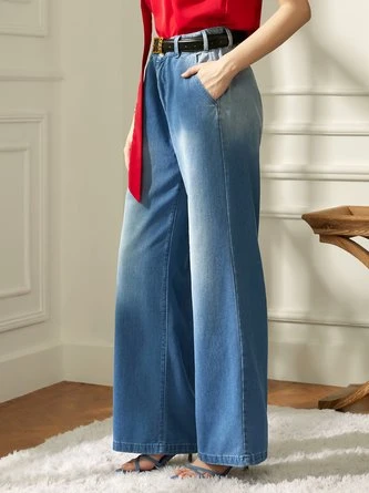 Loose High Waist Plain Urban Wide Leg Long Jeans 16 Loose High Waist Plain Urban Wide Leg Long Jeans - Image 16