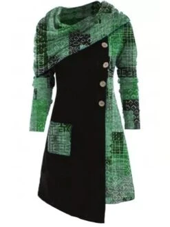 Cowl Neck Casual Cotton Knitting Dress -Zolucky Sales Store e1b18bc4168243d374763ec2b18260d4