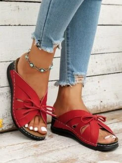 Casual Bowknot Hollow Out PU Comfy Wedge Heel Slide Sandals 30 Casual Bowknot Hollow Out PU Comfy Wedge Heel Slide Sandals -Zolucky Sales Store e23ea1029157c345c2c13dc83798eaaa