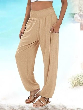 Women's Pockets Plain Casual Pants 4 Women's Pockets Plain Casual Pants - Image 4