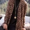 Loose Leopard Casual Other Coat