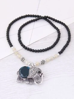 Elephant Rhinestone Beaded Sweater Necklaces -Zolucky Sales Store e3f6d7aa1899c66f1f76049c960a3e2d