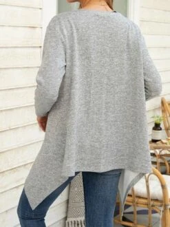 Vintage Long Sleeve Asymmetric Knit Coat -Zolucky Sales Store e4e15e5a8b39678eed188fe300f9e452