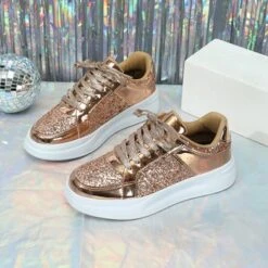 Women Fashion Glitter Paneled Lace-Up Skate Shoes 27 Women Fashion Glitter Paneled Lace-Up Skate Shoes -Zolucky Sales Store e556a01e5d9d7044209a2a1a77597852