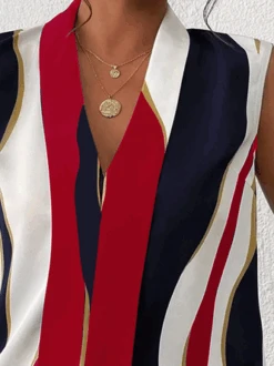 Abstract Stripes V Neck Printing Tank Top -Zolucky Sales Store e5755e15c4b137518f5c8cdeb9670e77