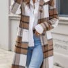Casual Plaid Shawl Collar Loose Overcoat