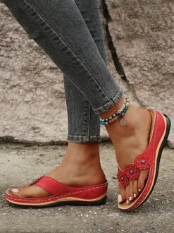 Vintage Floral Casual Wedge Flip-Flops -Zolucky Sales Store e5c7b77b0209abea308e2a014f23be0e