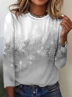 Casual Christmas Long Sleeve T-Shirt Xmas T-shirt -Zolucky Sales Store e61b2a72636187bdf7af4ec50906a230
