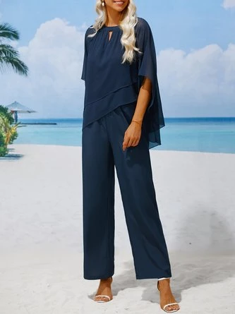 Plain Elegant Crew Neck Loose Urban Two-Piece Set 9 Plain Elegant Crew Neck Loose Urban Two-Piece Set - Image 9