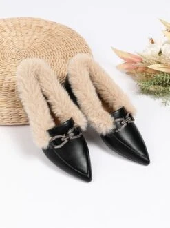 Women Metal Decor Commuting Furry Synthetic Leather Loafers 13 Women Metal Decor Commuting Furry Synthetic Leather Loafers -Zolucky Sales Store e7ec96298cf8e8ad07e47ee459d1ce7c