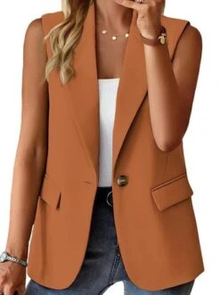 Plain Lapel Collar Casual Loose Blazer -Zolucky Sales Store e8989c369e31f2129677d2babb12658f