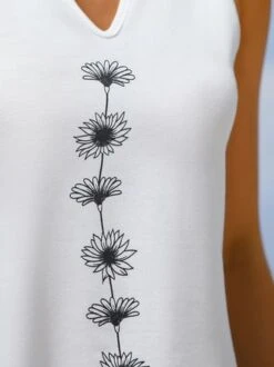 Casual Regular Fit Notched Floral Tank Top -Zolucky Sales Store e8a03a51c218d29ff65ac9c642b7eda4