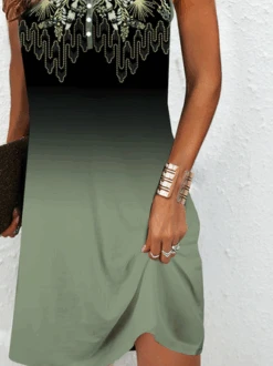 Casual Notched Buckle Ethnic Dress -Zolucky Sales Store e8c7eda216861776a8bb0e983deea8b9