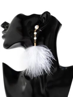 Elegant Imitation Feather Pearl Dangle Earrings -Zolucky Sales Store e90e79e9559b40aab342a6ed089bf071