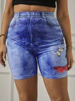 Plus Size Tight Butterfly Casual Leggings -Zolucky Sales Store e985f56b5645970b755c26778e83c2a3