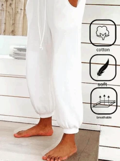 Cotton Plain Loose Casual Pants -Zolucky Sales Store e9a77049908ef6fe32d579260f69a557