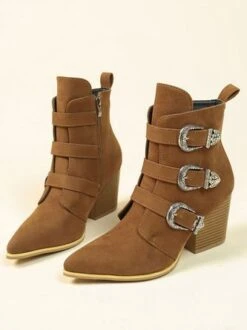 Vintage Multi Buckle Chunky Heel Boots -Zolucky Sales Store e9a7a3ce8ec14be9970f0e2499db9c10 1699326796411