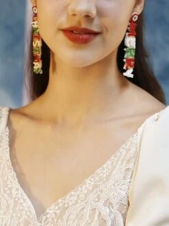 Merry Christmas Letters Handmade Beaded Dangle Earrings -Zolucky Sales Store ea23c6cc3d8d79f6c81ebfc7f643b01f