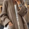 Casual Loose Shawl Collar Yarn/Wool Yarn Cardigan