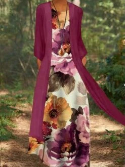 A-line Crew Neck Two-Piece Set -Zolucky Sales Store eb67e63d2038b93b99fd52d8e4659c3c