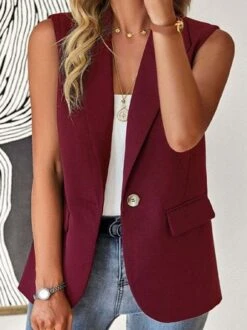 Plain Lapel Collar Casual Loose Blazer -Zolucky Sales Store eba8a0928f229b36ffc84dc1a9b90dae