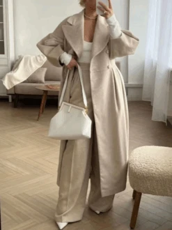 Casual Lapel Collar Plain Woolen Coat -Zolucky Sales Store ecd463d08e5831423238a028be49ae1c