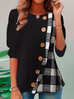 Long Sleeve Casual Plaid Buttoned Shirt