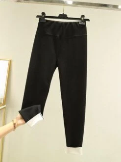 Knitted Winter Fleece High Elasticity Tight Plain Warmth Daily Casual Leggings -Zolucky Sales Store ee6aae34ab17ce9dcdfca604e8d4f105