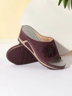 3D Floral Cutout Upper Vintage Bohemian Wedge Slippers -Zolucky Sales Store ee8dc0f32a171915f4f2976cb9c00676