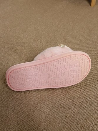 Elegant Applique Imitation Pearls Fluffy Flip-Flops Slippers 6 Elegant Applique Imitation Pearls Fluffy Flip-Flops Slippers - Image 6