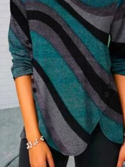 Cotton-Blend Crew Neck Casual Long Sleeve Top -Zolucky Sales Store ef79093069f16b8d098476c269f82957