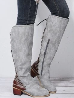 Chunky Heel Casual Plain Fashion Boots -Zolucky Sales Store efcf3c540e10dd590f631304bfd7677e