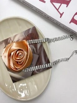 Romantic Satin Rose Rhinestone Choker -Zolucky Sales Store efe04c81d353b8edd63c923acacceeb4