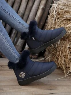 Casual Quilted Winter Furry Lined Boots -Zolucky Sales Store eff998dd6a20c1b7395feca10e6de35f